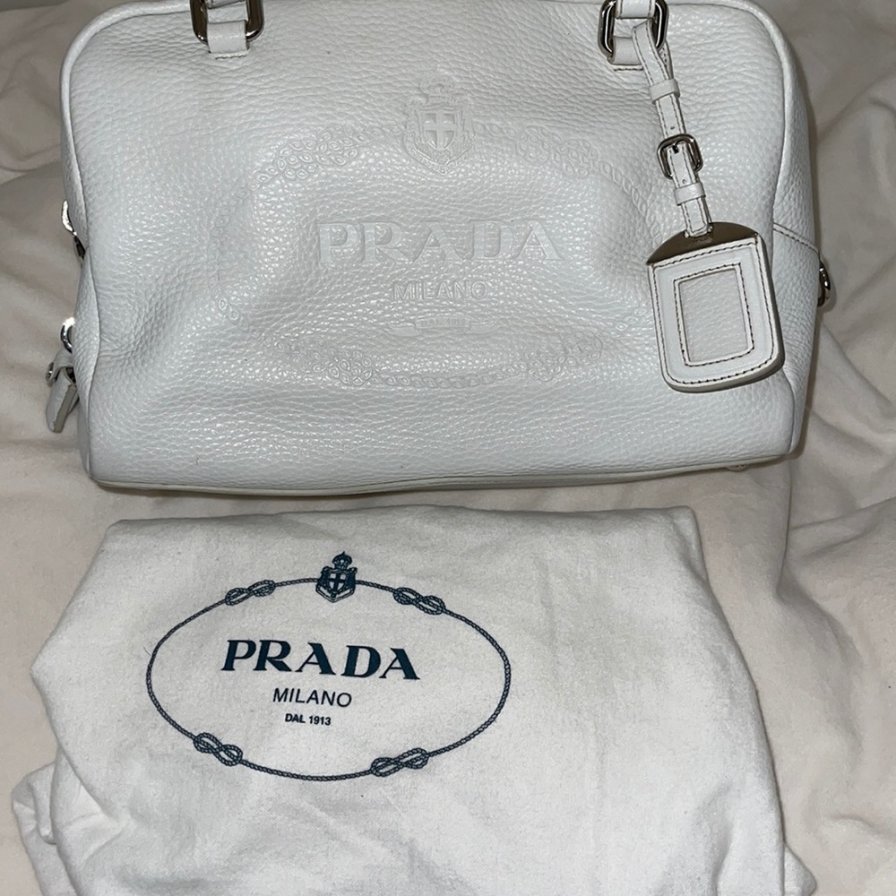 Prada white leather bag!